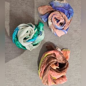 3 silk vintage scarves